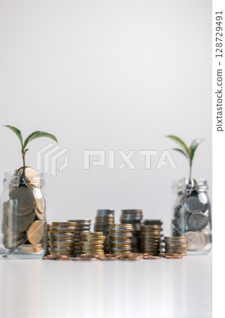 Business concept growth involves strategic financial management money loan investment bank real estate economic development encourage save buy home car education income stack investment economy return 128729491