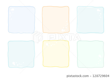Simple sea-colored frame set, square, summer Simple sea-colored frame set, square, summer 128729604