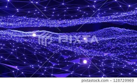3D background depicting digital networks and futuristic space structures 3D background depicting digital networks and futuristic space structures 128729969