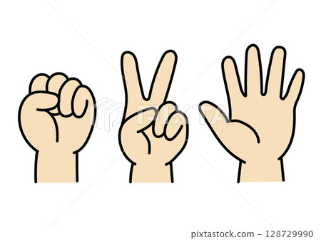 Hand sign icon rock paper scissors vector Hand sign icon rock paper scissors vector 128729990