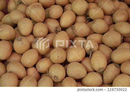 Fresh sapodilla fruit in the market. Fresh sapodilla fruit in the market. 128730022