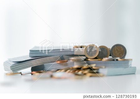 Business save money coin growth concept involves strategic financial management investment loan bank real estate economic development encourage buy income stack investment economy return accountancy 128730193