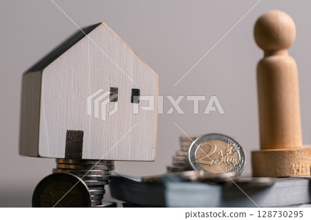 Business home concept involves strategic financial management money coin save bank real estate economic loan investment development growth encourage accountancy buy income stack investment economy Business home concept involves strategic financial management money coin save bank real estate economic loan investment development growth encourage accountancy buy income stack investment economy 128730295