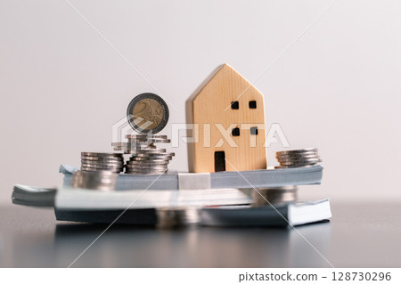 Business home concept involves strategic financial management money coin save bank real estate economic loan investment development growth encourage accountancy buy income stack investment economy Business home concept involves strategic financial management money coin save bank real estate economic loan investment development growth encourage accountancy buy income stack investment economy 128730296