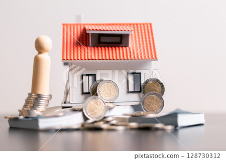Business home concept involves strategic financial management money coin save bank real estate economic loan investment development growth encourage accountancy buy income stack investment economy Business home concept involves strategic financial management money coin save bank real estate economic loan investment development growth encourage accountancy buy income stack investment economy 128730312