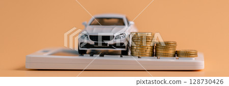 Business car concept growth involves strategic financial management money loan investment bank real estate economic development encourage accountancy save coin buy stack investment economy return 128730426