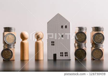Business home concept involves strategic financial management money coin save bank real estate economic loan investment development growth encourage accountancy buy income stack investment economy Business home concept involves strategic financial management money coin save bank real estate economic loan investment development growth encourage accountancy buy income stack investment economy 128730439