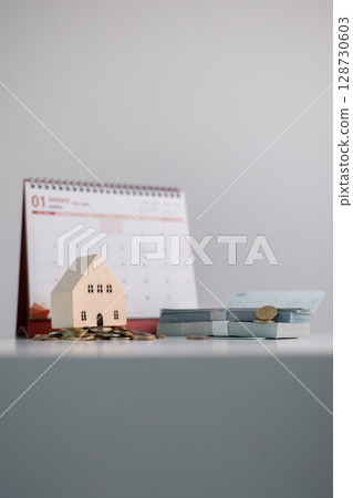 Business concept growth involves strategic financial management money loan investment bank real estate economic development encourage save buy home car education income stack investment economy return 128730603