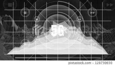 Image of 5g text over digital mountains Image of 5g text over digital mountains 128730650