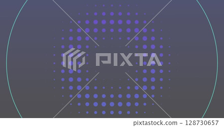 Image of circles and spots over green background 128730657