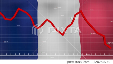 Image of data processing over flag of france Image of data processing over flag of france 128730740