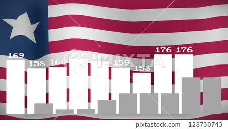 Image of data processing over flag of chile Image of data processing over flag of chile 128730743