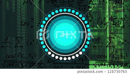 Image of data processing over server room Image of data processing over server room 128730763
