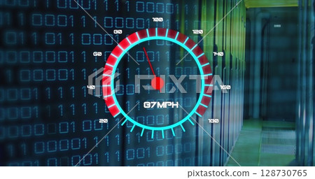 Image of speedometer over server room Image of speedometer over server room 128730765