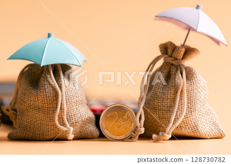 Insurance background money coin concept business protection finance sale financial investment buy automobile purchase loan deal agent rent rental premium assurance save banking tax return calculation 128730782