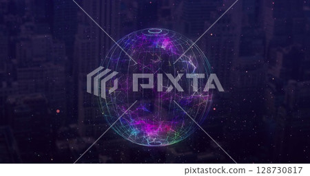 Image of globe and network of connections 128730817