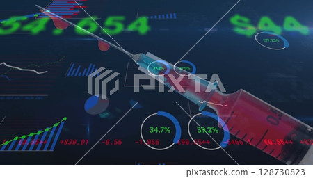 Image of data processing over syringe Image of data processing over syringe 128730823