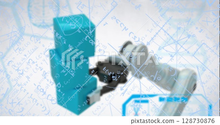 Image of statistics and data processing on grey background Image of statistics and data processing on grey background 128730876