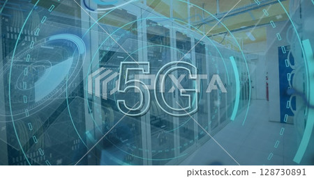 Image of 5g and data processing over servers Image of 5g and data processing over servers 128730891