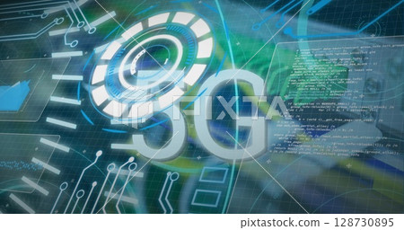 Image of 5g and data processing over servers Image of 5g and data processing over servers 128730895