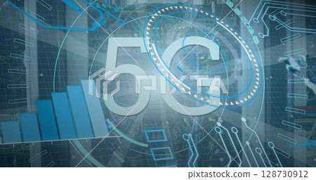 Image of 5g and data processing over servers Image of 5g and data processing over servers 128730912
