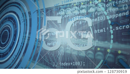 Image of statistics and data processing on grey background 128730919