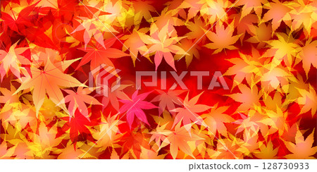 秋葉槭樹秋天背景 秋葉槭樹秋天背景 128730933