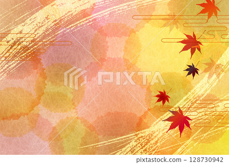  Autumn leaves maple autumn background 128730942