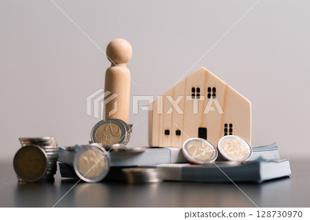 Business home concept involves strategic financial management money coin save bank real estate economic loan investment development growth encourage accountancy buy income stack investment economy Business home concept involves strategic financial management money coin save bank real estate economic loan investment development growth encourage accountancy buy income stack investment economy 128730970