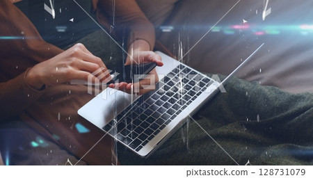 Image of woman using smartphone over cityscape Image of woman using smartphone over cityscape 128731079