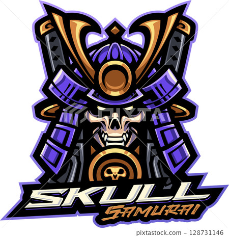 Skull samurai mascot Skull samurai mascot 128731146