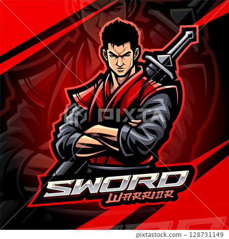 Sword warrior esport mascot logo design Sword warrior esport mascot logo design 128731149