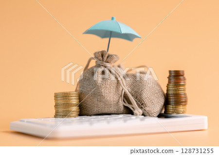 Insurance background money coin concept business protection finance sale financial investment buy automobile purchase loan deal agent rent rental premium assurance save banking tax return calculation 128731255