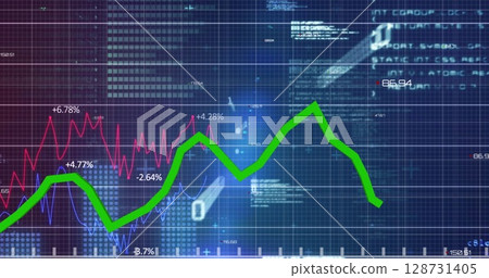 Image of financial data processing over grid 128731405