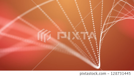 Image of dna rotating over orange background Image of dna rotating over orange background 128731445