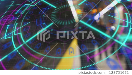 Image of data processing and scope scanning over underground 128731651