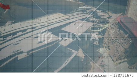 Image of data processing over grid and landfill site 128731673