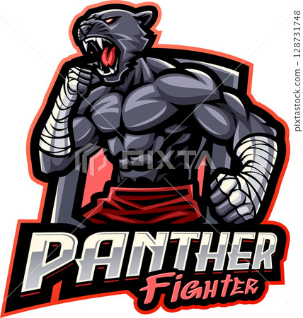 Panther fighter esport mascot Panther fighter esport mascot 128731748