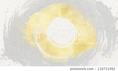 日式背景素材：用畫筆繪製的藝術素材 128731992