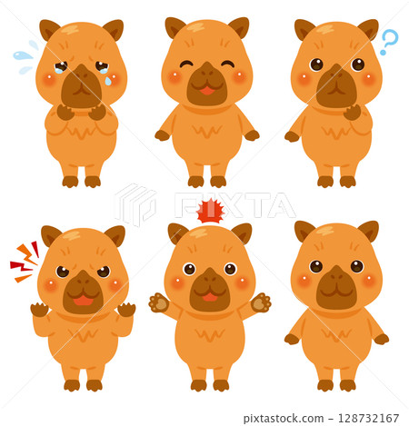 水豚人物插圖臉部表情集 128732167