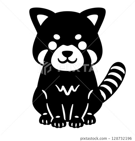紅貓熊剪影 紅貓熊剪影 128732196