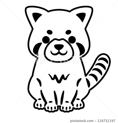 小熊貓線描 小熊貓線描 128732197