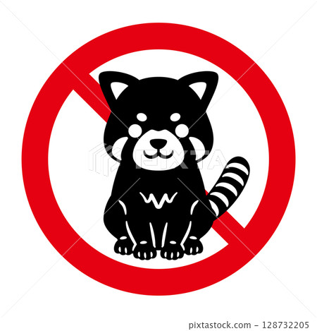 Red panda prohibition sign Red panda prohibition sign 128732205