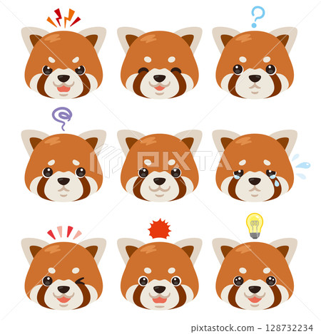 紅熊貓插圖集 - 僅限臉部表情 紅熊貓插圖集 - 僅限臉部表情 128732234