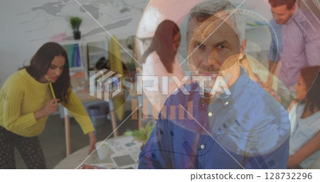 Featuring man in blue shirt leading meeting in office, with Easter Egg Hunt overlays Featuring man in blue shirt leading meeting in office, with Easter Egg Hunt overlays 128732296