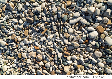 Colorful Beach Pebbles Background, Natural Stone Texture. Decorative Garden Gravel. Sea Rocks Colorful Beach Pebbles Background, Natural Stone Texture. Decorative Garden Gravel. Sea Rocks 128732363
