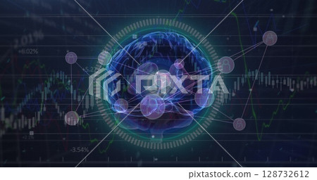 Image of brain over data processing 128732612