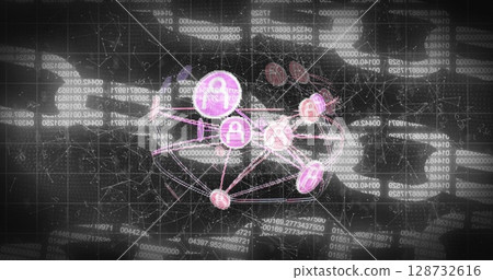 Image of media icons over chains 128732616