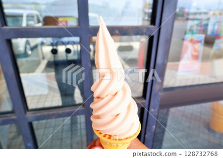 Yamagata Prefecture Cherry Soft Serve Ice Cream Yamagata Prefecture Cherry Soft Serve Ice Cream 128732768