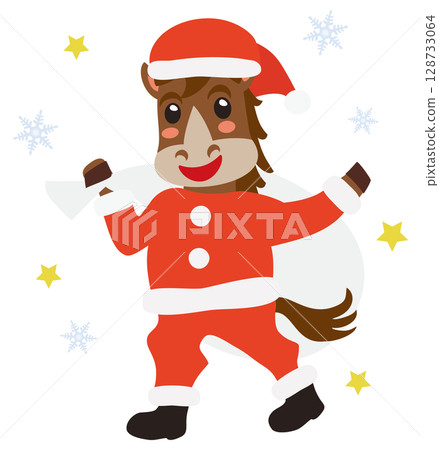 Horse Santa Claus 128733064